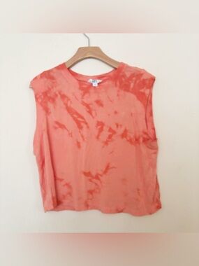 JoyLab Tie-Dye Muscle Tank Sleeveless Womens Size Large Orange Cropped Athletic